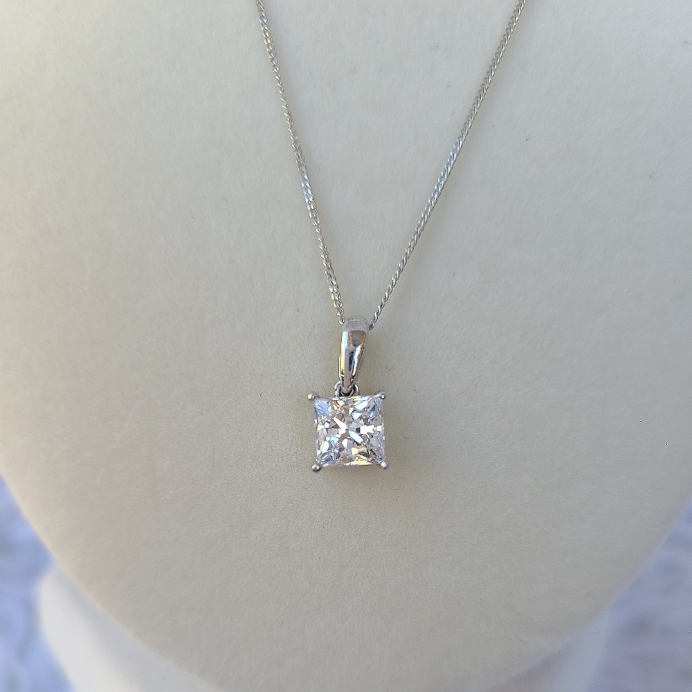 J. Francis 925 Silver Necklace Made With Swarovski Zirconia- New With Tag